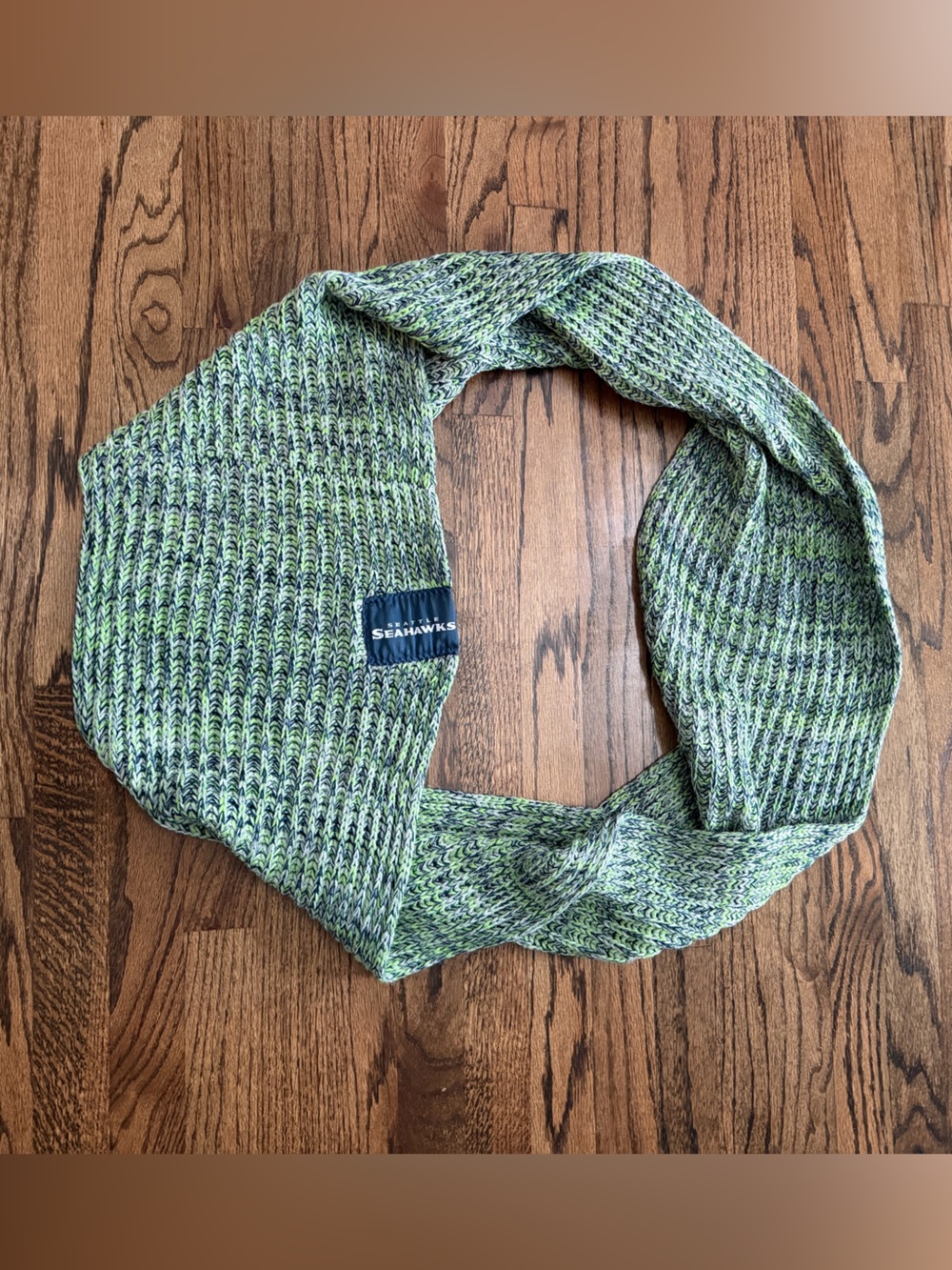 FOCO Seattle Seahawks NFL Knit Infinity Scarf Marled Action Green Navy Blue